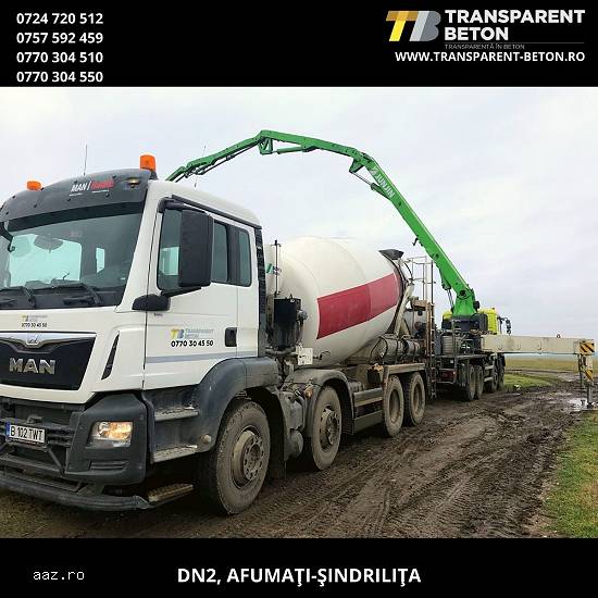 Beton B250 productie,   transport si turnare