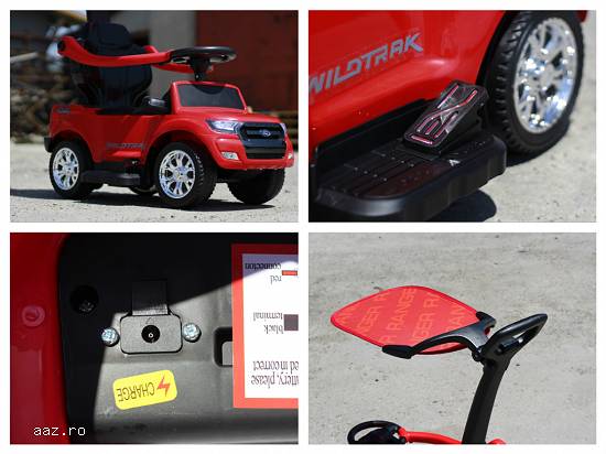 Carucior electric pentru copii 3 in 1 Ford Ranger STANDARD #Rosu