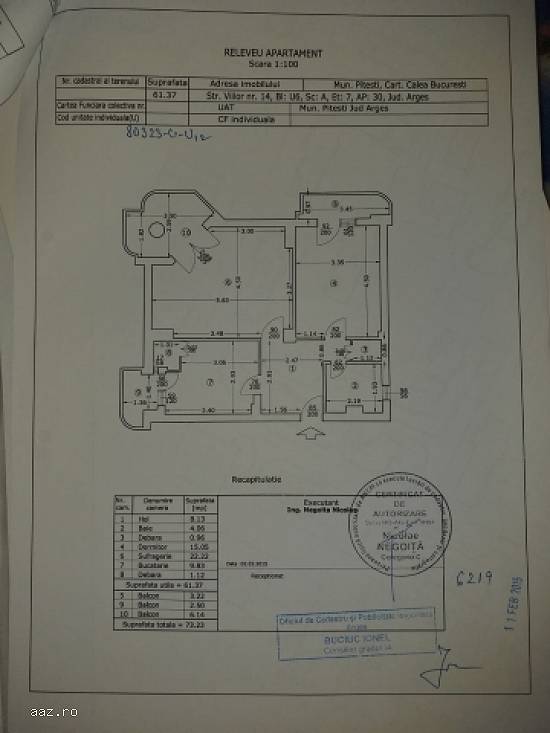 Vand ap. 2 cam. dec. Pitesti 68000 euro