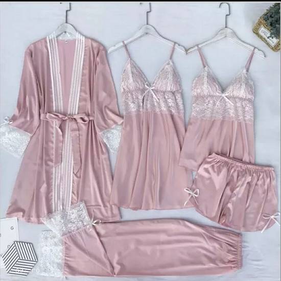 Pijamale satin 5 piese
