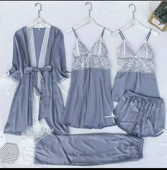 Pijamale satin 5 piese
