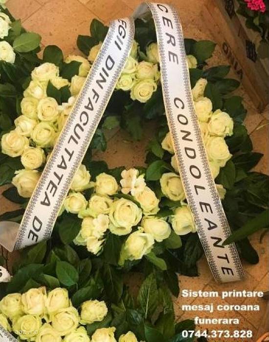 Imprimanta scriere panglici funerare si florale 0744373828.
