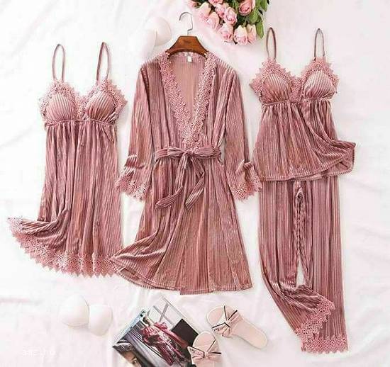 Pijama 4 piese / catifea