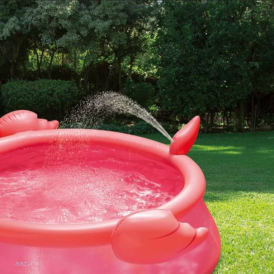 Piscină cu inel gonflabil în formă de Flamingo perfectă pentru copii