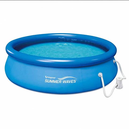 Piscină Summer Waves cu inel gonflabil pentru copii și adulți