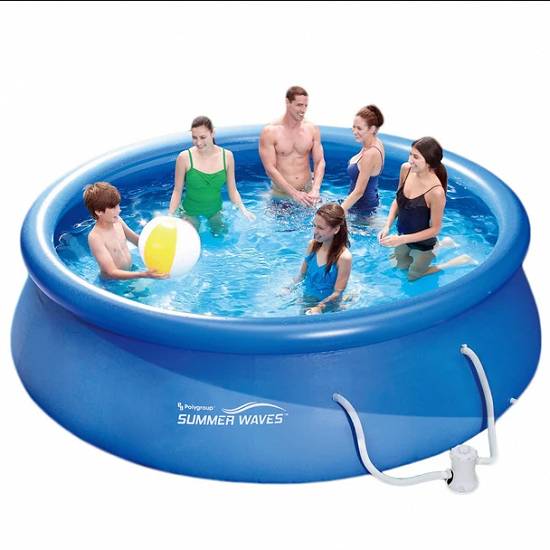 Piscină Summer Waves cu inel gonflabil pentru copii și adulți