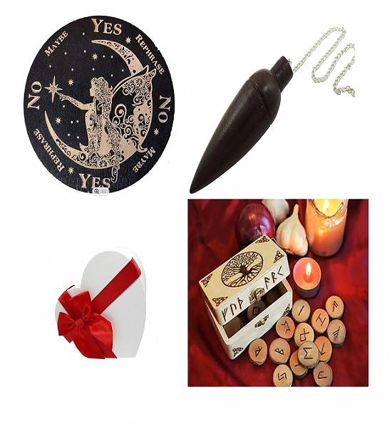 Placa divinatie zeitele + pendul radiestezie +cadou un set rune