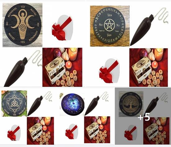 Placa divinatie zeitele + pendul radiestezie +cadou un set rune