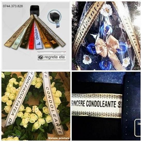 Sistem  scriere mesaj pe panglica de coroana funerara !!