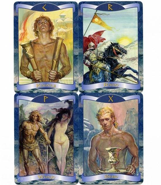 Carti tarot Runes oracle +cartea +cadou un set de rune