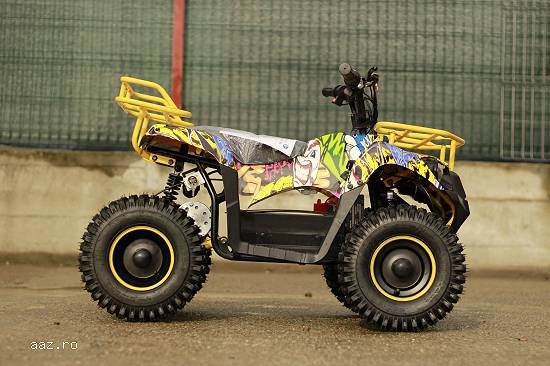 ATV electric KinderAuto Eco Torino Cross 1000W 36V Grafiti Yellow
