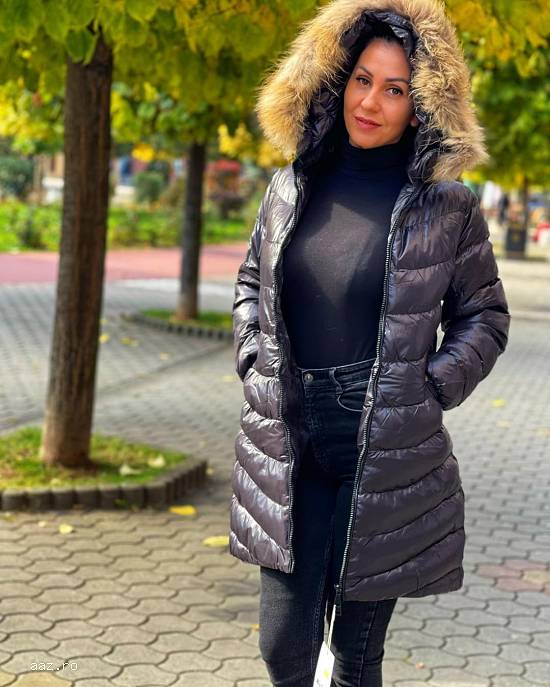 Geaca lunga cu blana naturala