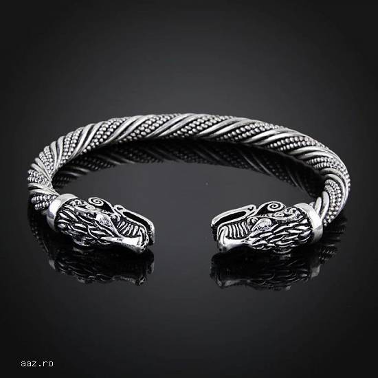 BRATARA Vikinga Viking VIKINGS serial VIKINGI Wolf gotica BARBATI pret cap lup