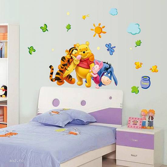 STICKER perete personaje Winnie the Pooh DESENE ANIMATE decorativ camera copii