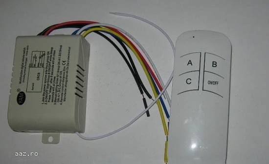 Intrerupator / telecomanda wireless 3 canale 220V instalatie electrica