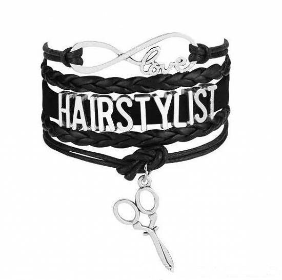 Bratara Hairstylist din Piele Neagra Accesorii Frizer Frizerie Coafor Barber