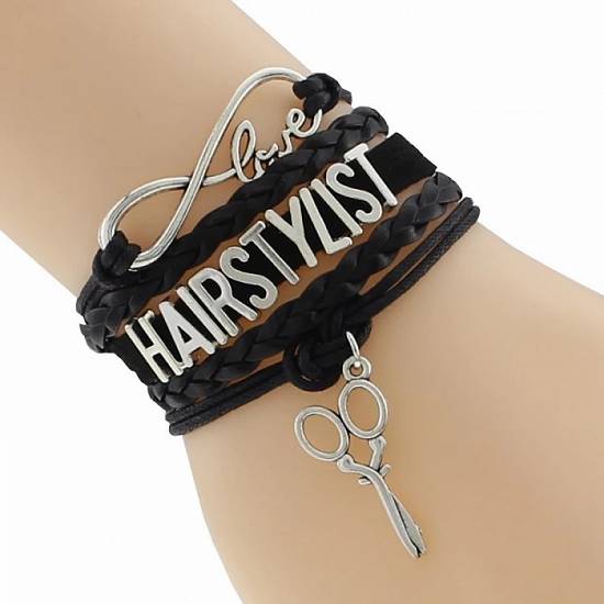 Bratara Hairstylist din Piele Neagra Accesorii Frizer Frizerie Coafor Barber