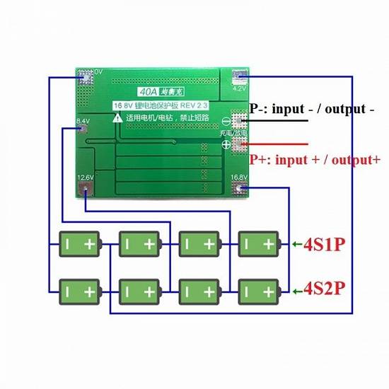 MODUL PROTECTIE la incarcare si descarcare BMS 4s 4 acumulatori 18650 BATERII Li-ion