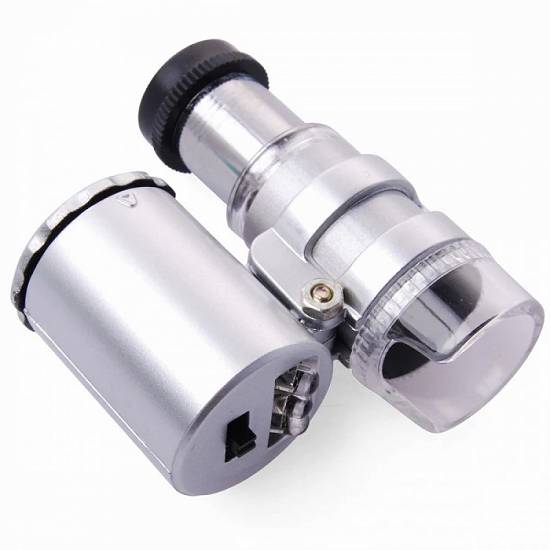 Microscop LUPA 60x cu LED aparat VERIFICAT BANI cu lampa UV bijutier ceasornicar