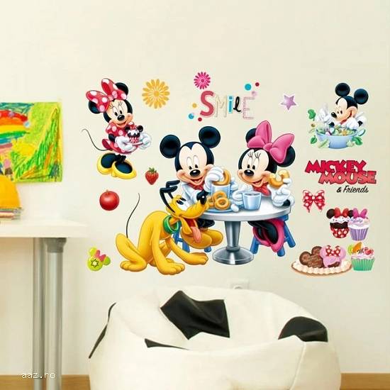 STICKER autocolant perete decorativ MICKEY MOUSE autoadeziv camera copii bebe STICKERE DECORATIVE au