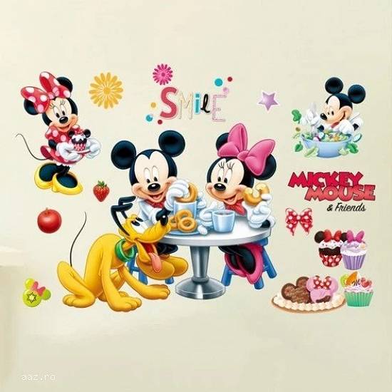 STICKER autocolant perete decorativ MICKEY MOUSE autoadeziv camera copii bebe STICKERE DECORATIVE au