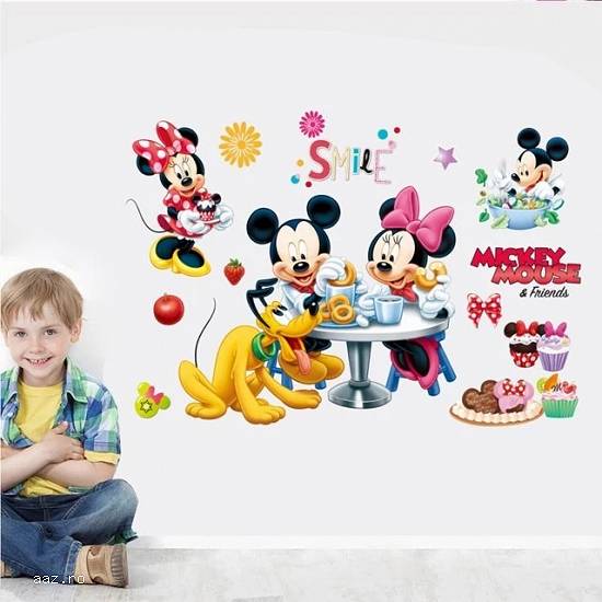 STICKER autocolant perete decorativ MICKEY MOUSE autoadeziv camera copii bebe STICKERE DECORATIVE au