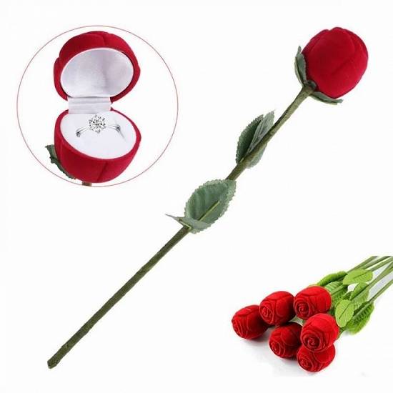 CUTIE cutiuta pentru INEL LOGODNA cercei in forma de TRANDAFIR trandafiri catifea pret