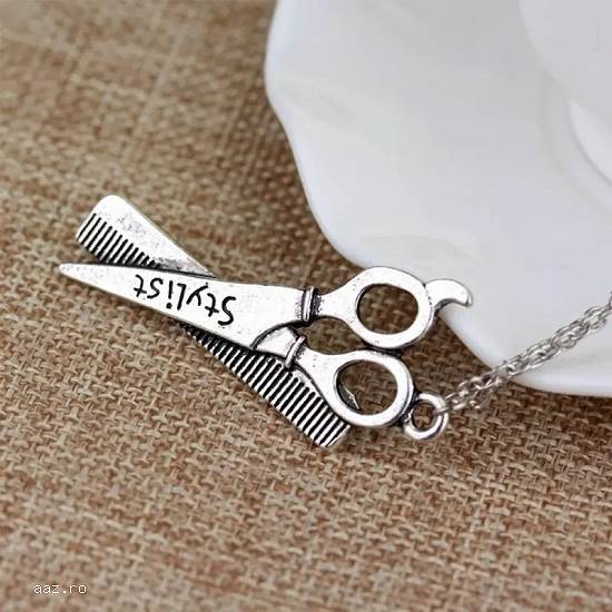 LANT Medalion Frizer STILIST Fashion BARBER Foarfeca Pieptan COAFOR Accesorii