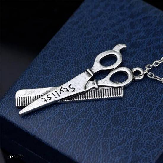 LANT Medalion Frizer STILIST Fashion BARBER Foarfeca Pieptan COAFOR Accesorii
