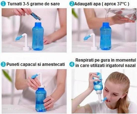 IRIGATOR NAZAL WaterPulse RECIPIENT dispozitiv curatare sinusuri solutie salina NETI POT vas spalatu