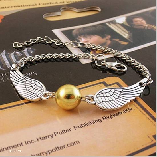 BRATARA Harry Potter Golden Snitch Deathly Hallows Hotoaica AURIE / ARGINTIE