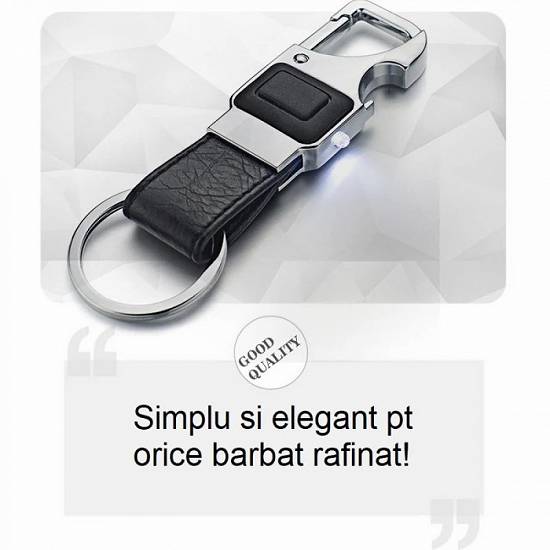 BRELOC chei AUTO de lux cadou cadouri BARBATI din piele LED desfacator bere
