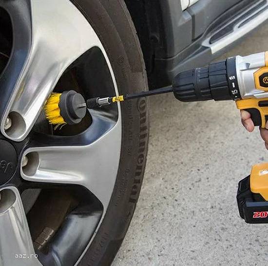 Perie SET 3 PERII nailon de pus la BORMASINA pentru curatat curatare tapiterie covor mocheta PLASTIC