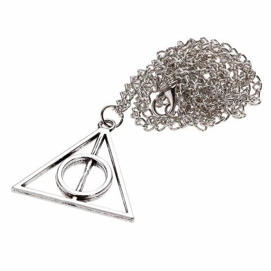 Pandantiv Lantisor Medalion HARRY POTTER Deathly Hollows Triangle NOU SILVER
