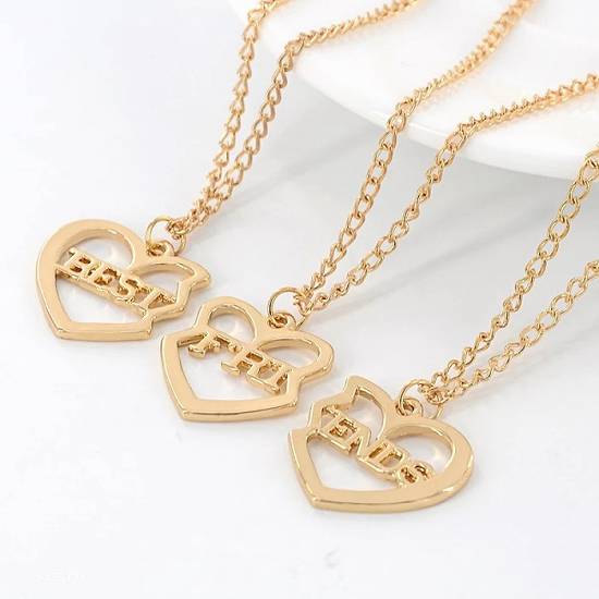 SET 3 lantisoare BFF lantisor 3 in 1 copii Best Friends Forever