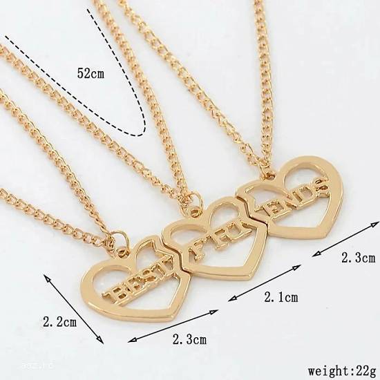 SET 3 lantisoare BFF lantisor 3 in 1 copii Best Friends Forever