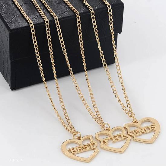 SET 3 lantisoare BFF lantisor 3 in 1 copii Best Friends Forever