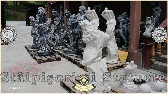 Statuetă domnița cu ulcea,  alb marmorat,  model S16.