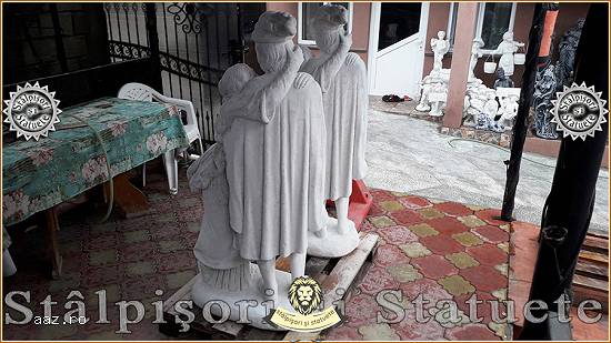 Statuetă Romeo și Julieta,  alb marmorat,  model S55.