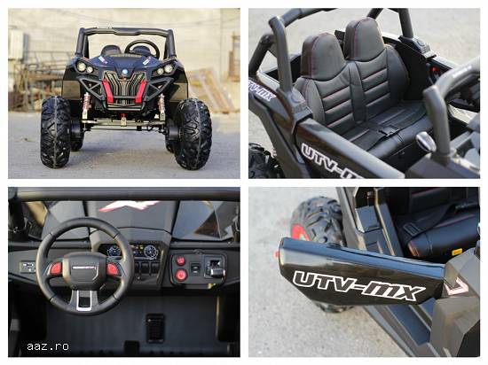 UTV electric pentru 2 copii Rocker XMX603 4x45W 12V PREMIUM #Black
