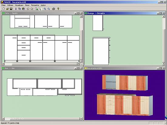 Soft pt proiectare mobila PAL cu interfata 3D