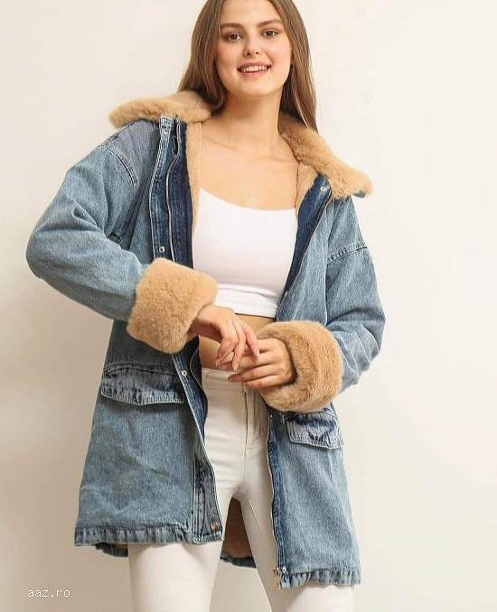 Geaca de blugi imblanita