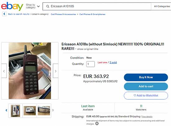 Ericsson A1018S telefon mobil retro vintage de colectie