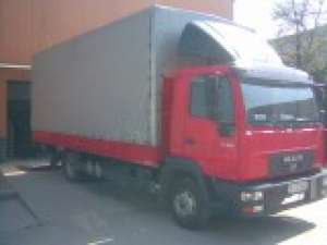 vand firma transport+casa expeditie+camion man 7, 5