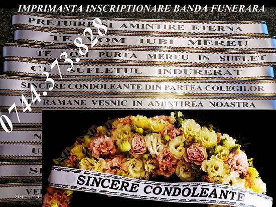 Imprimanta scriere panglica funerara.Imprimanta panglica funerara.