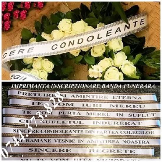 Imprimanta scriere pe panglica de coroana funerara sau florala