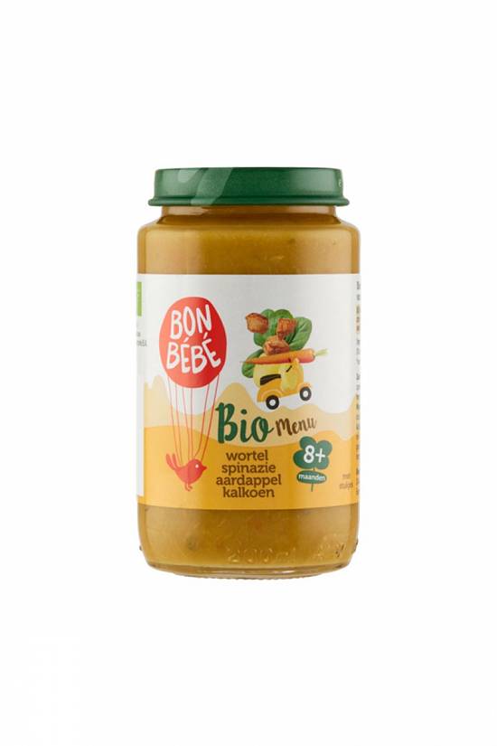 Mancare import Olanda BON BEBE Pui,   Orez si Dovleac 8+ luni Total Blue 0728.305.612