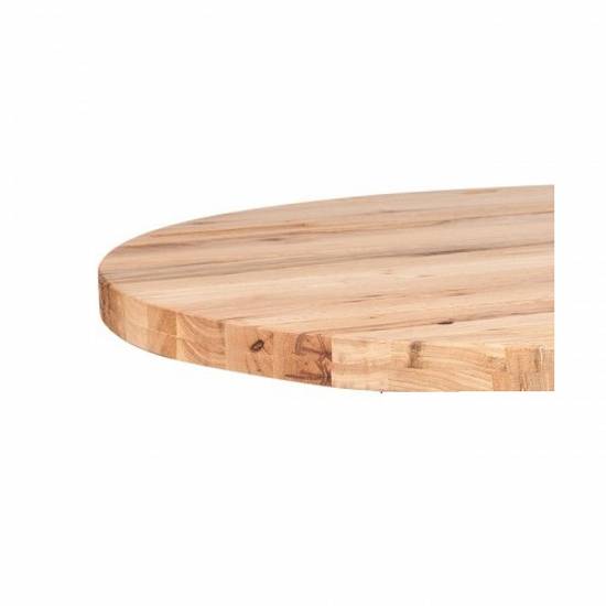 Masa rotunda din lemn masiv stejar cu picioare otel