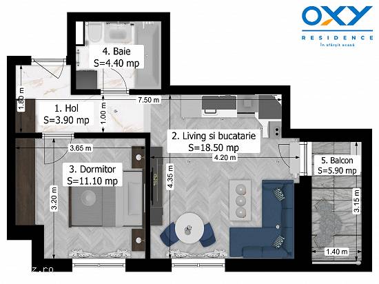 Antiaeriană apartament Studio Tip A