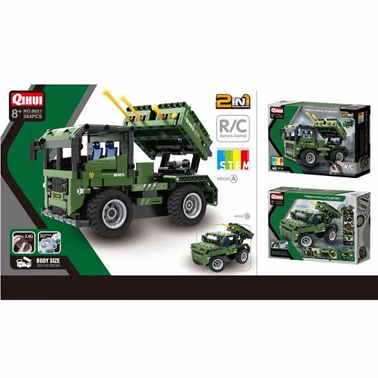 Lansator de rachete 2 in 1 cu RC,   QIHUI 364 piese,   Bricks Toys for Kids